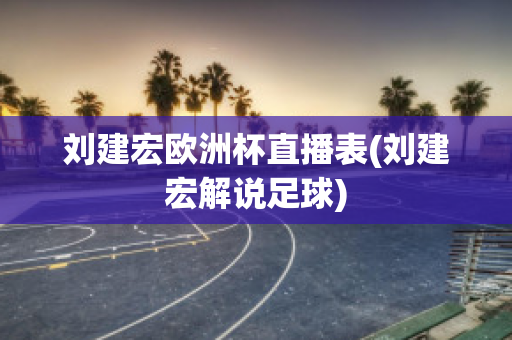 刘建宏欧洲杯直播表(刘建宏解说足球)