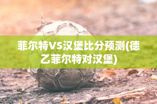 菲尔特VS汉堡比分预测(德乙菲尔特对汉堡)